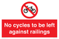 PA13152: No cycles to be left against railings