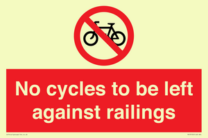 PA13152: No cycles to be left against railings