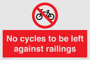 PA13152: No cycles to be left against railings