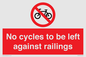 PA13152: No cycles to be left against railings