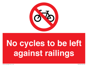PA13152: No cycles to be left against railings