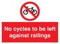 PA13152: No cycles to be left against railings