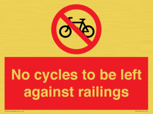 PA13152: No cycles to be left against railings