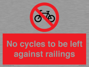 PA13152: No cycles to be left against railings
