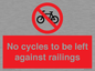 PA13152: No cycles to be left against railings