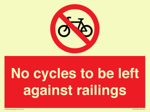 PA13152: No cycles to be left against railings