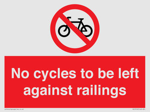 PA13152: No cycles to be left against railings