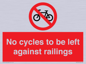 PA13152: No cycles to be left against railings