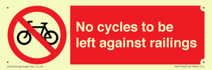 PA13152: No cycles to be left against railings