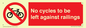 PA13152: No cycles to be left against railings