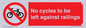 PA13152: No cycles to be left against railings