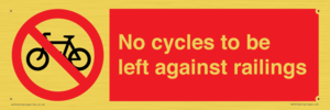 PA13152: No cycles to be left against railings