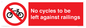 PA13152: No cycles to be left against railings