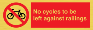 PA13152: No cycles to be left against railings