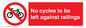 PA13152: No cycles to be left against railings