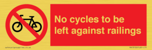 PA13152: No cycles to be left against railings