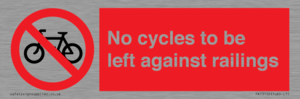 PA13152: No cycles to be left against railings