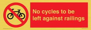 PA13152: No cycles to be left against railings