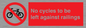 PA13152: No cycles to be left against railings