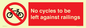 PA13152: No cycles to be left against railings