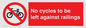 PA13152: No cycles to be left against railings