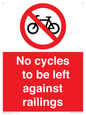 PA13152: No cycles to be left against railings