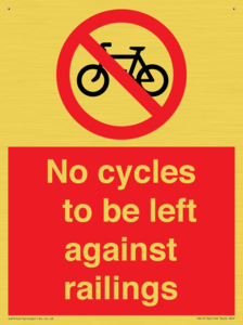 PA13152: No cycles to be left against railings