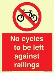 PA13152: No cycles to be left against railings