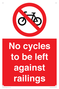 PA13152: No cycles to be left against railings