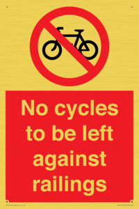 PA13152: No cycles to be left against railings