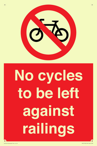 PA13152: No cycles to be left against railings