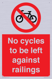 PA13152: No cycles to be left against railings
