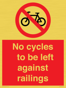 PA13152: No cycles to be left against railings
