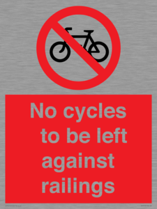 PA13152: No cycles to be left against railings