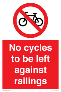 PA13152: No cycles to be left against railings