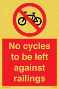 PA13152: No cycles to be left against railings