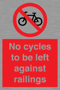 PA13152: No cycles to be left against railings