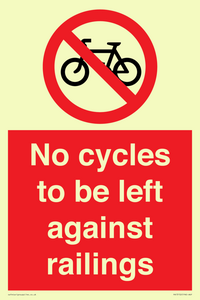 PA13152: No cycles to be left against railings