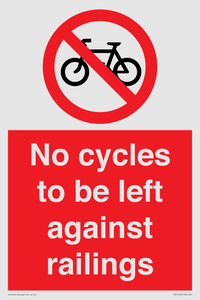 PA13152: No cycles to be left against railings