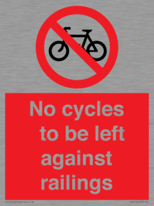 PA13152: No cycles to be left against railings
