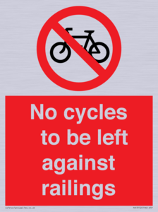 PA13152: No cycles to be left against railings