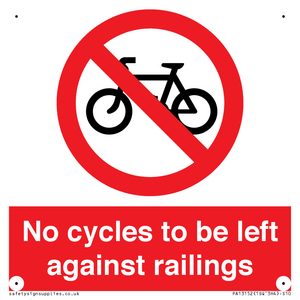 PA13152: No cycles to be left against railings