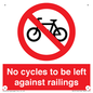 PA13152: No cycles to be left against railings