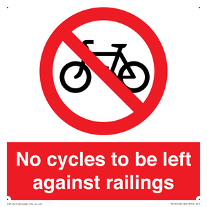 PA13152: No cycles to be left against railings