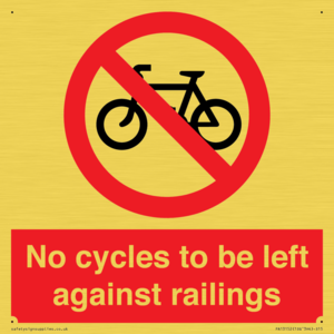 PA13152: No cycles to be left against railings