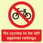 PA13152: No cycles to be left against railings