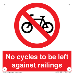 PA13152: No cycles to be left against railings