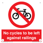 PA13152: No cycles to be left against railings