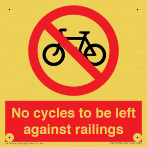 PA13152: No cycles to be left against railings