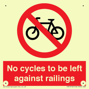 PA13152: No cycles to be left against railings